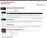 Seismic refraction in MATLAB