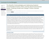 The Benefit of Acknowledging and Addressing Students' Uncomfortable Emotions when Learning about Environmental Issues: Fostering Growth and Change in Action-Oriented Exercises
