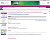 Introduction to Equilibrium Thermodynamics: Salt Dissolution