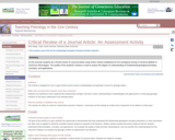 Critical Review of a Journal Article: An Assessment Activity