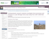 Undergraduate research students investigate dune processes and change at a Lake Michigan site (Case study from 2007-2008 field season)