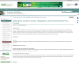 Setting the Context, Goals, Obligations and Commitments for a Course