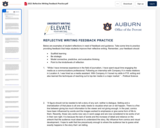 Reflective Writing Feedback Practice Worksheet PDF