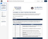 Fulbright Statement of Grant Purpose Peer Review Worksheet PDF