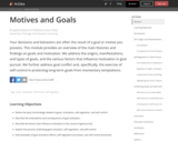 Motives and Goals