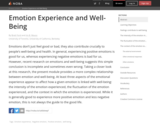 Emotion Experience and Well-Being