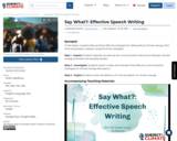Say What?: Effective Speech Writing