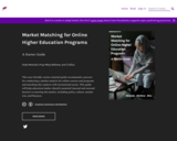 Market Matching for Online Higher Education Programs