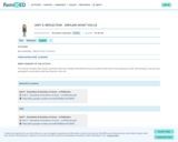 Unit 3: Reflection - Explain what you learned