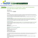 Introduction to Chemistry Tools and Vocabulary through Word Walls and Centers