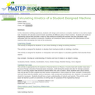 Calculating Kinetics of a Student Designed Machine