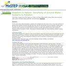 Disasters to Nature: Sensitivity of Ground-Water Systems to Pollution
