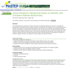 Using Simpson's Reciprocal Index to Identify and Compare Habitat Biodiversity