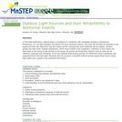 Outdoor Light Sources and Their Attractibility to Nocturnal Insects