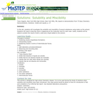 Solutions: Solubility and Miscibility
