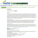 Monitoring Pollution in a Freshwater Environment