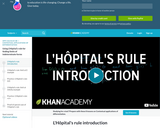 Calculus: Introduction to L'Hopital's Rule