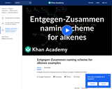Organic Chemistry: Entgegen-Zusammen Naming Scheme for Alkenes Examples