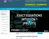 Differential Equations: Exact Equations Intuition 1 (proofy)