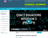 Differential Equations: Exact Equations Intuition 2 (proofy)