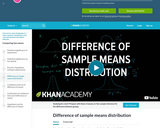 Statistics: Difference of Sample Means Distribution
