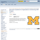 Discussion Questions for Organizations Commencing OER Projects