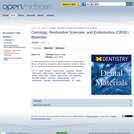 Cariology, Restorative Sciences, and Endodontics (CRSE) Materials