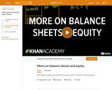 More on balance sheets and equity