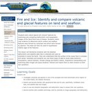 Fire and Ice: Identify and compare volcanic and glacial features on land and seafloor.