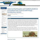 Historical Earthquakes and Uplift/Subsidence of Sumatra from Coral Growth Rings - Introductory Version