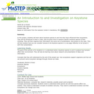 An Introduction to and Investigation on Keystone Species