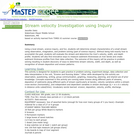 Stream velocity Investigation Using Inquiry