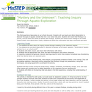 "Mystery and the Unknown":  Teaching Inquiry Through Aquatic Exploration