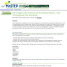 7th Grade Life Science at the Observatory: Life Throughout the Universe