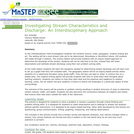 Investigating Stream Characteristics and Discharge:  An Interdisciplinary Approach