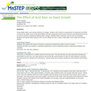 The Effect of Acid Rain on Seed Growth