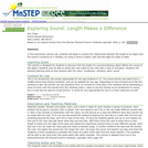 Exploring Sound: Length Makes a Difference