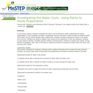 Investigating the Water Cycle: Using Plants to Study Evaporation