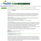 Investigating What Living Things Need: Space