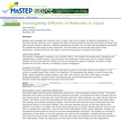 Investigating Diffusion of Molecules in Liquid