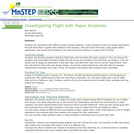 Investigating Flight with Paper Airplanes