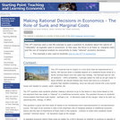 Making Rational Decisions in Economics - The Role of Sunk and Marginal Costs