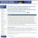 The Effects of Condemned/Restored Homes on Surrounding Property Values:  A Student/Faculty Collaborative Research and Service Learning Experience