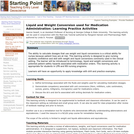 Liquid and Weight Conversion used for Medication Administration: Learning Practice Activities
