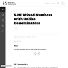 Mixed Numbers with Unlike Denominators