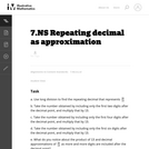 Repeating decimal as approximation
