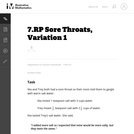 Sore Throats, Variation 1