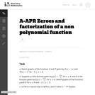 Zeroes and factorization of a non polynomial function