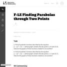 Finding Parabolas Through Two Points