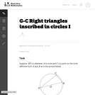 Right Triangles Inscribed in Circles I